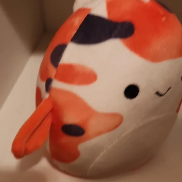 Squishmellow Cute Small Orange and White Koi Fish Plush Toy - Picture 7 of 7